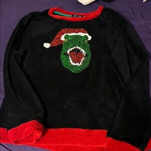 Sequin Dino Christmas Sweater- XXL